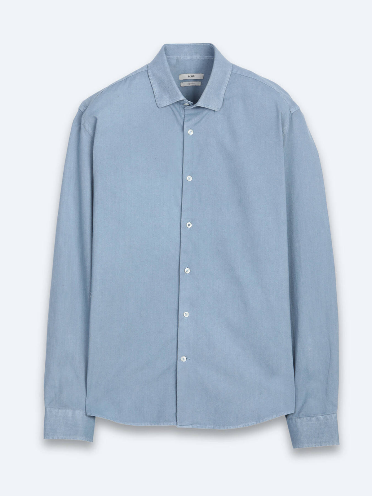 Koyu Indigo Düz Regular Fit Uzun Dokuma Casual Pamuk Karışımlı Gömlek