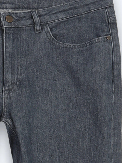 Koyu Mavi Düz Slim Fit Denim Pamuk Karışımlı Pantolon