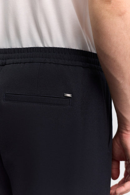 Lacivert Beli Lastikli Bağcıklı Kolay Ütülenen Jogger Pantolon