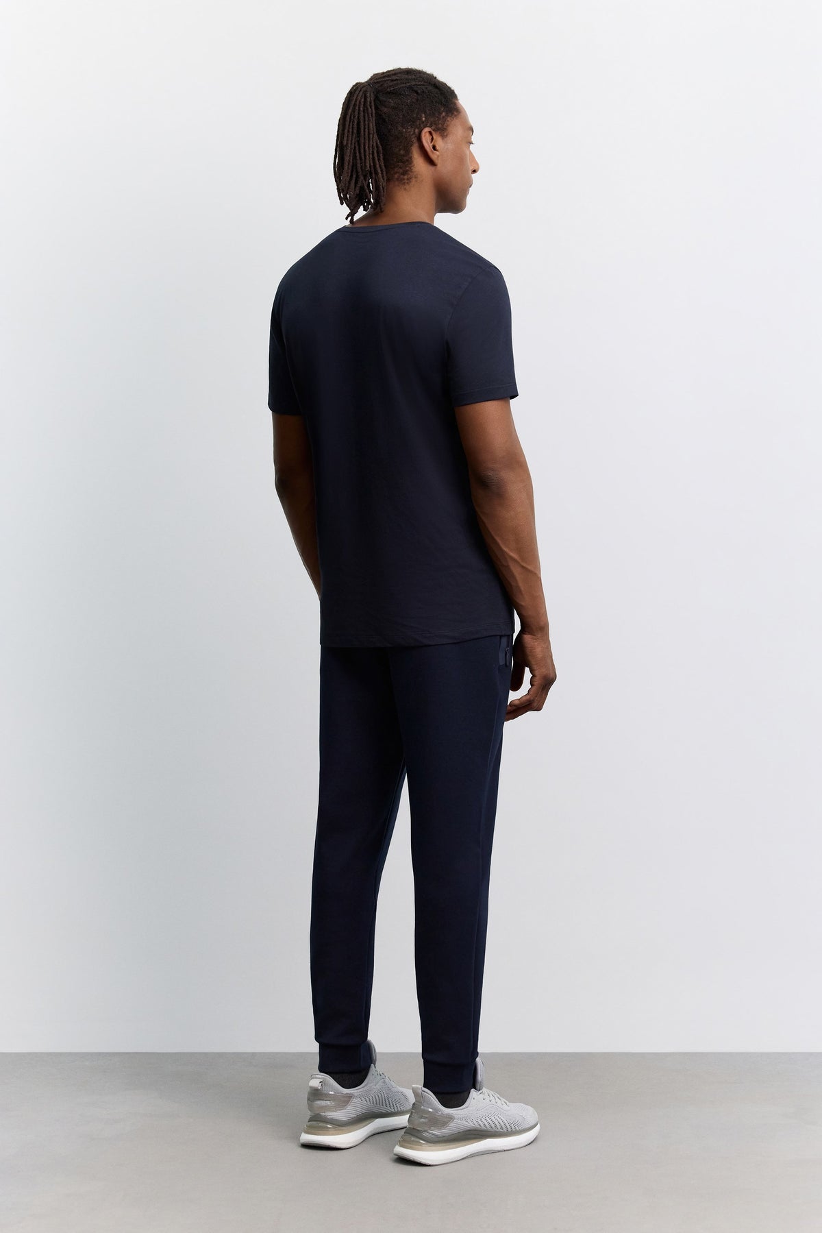Lacivert Bisiklet Yaka Soft Touch Basic T-shirt
