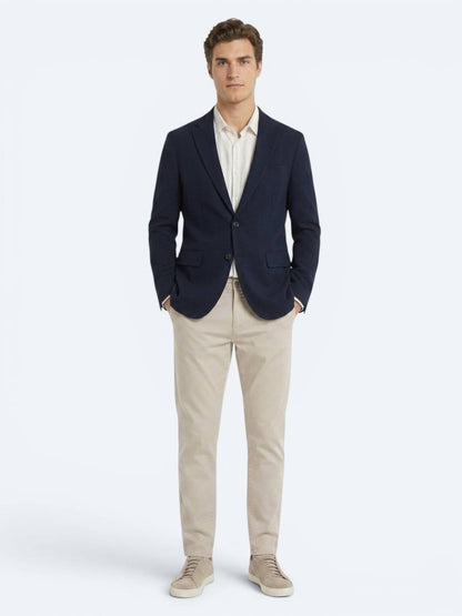 Lacivert Çizgili Comfort Fit Ceket