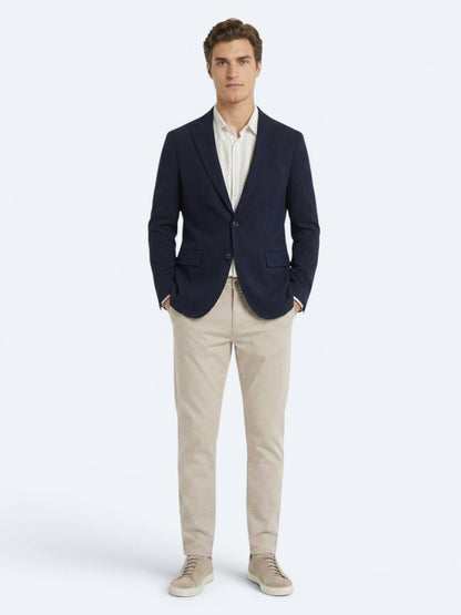 Lacivert Çizgili Comfort Fit Ceket