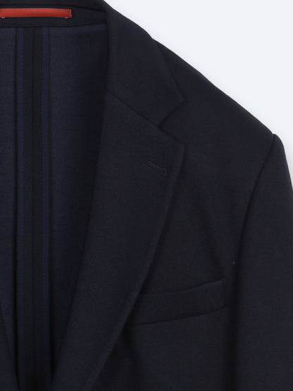 Lacivert Çizgili Modern Fit Pamuk Karışımlı Örme Takım Elbise