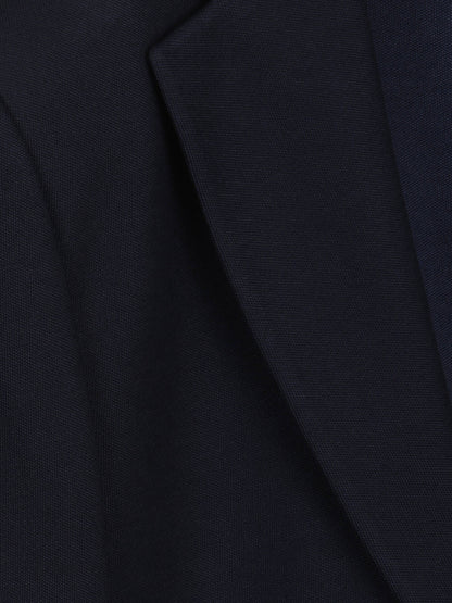 Lacivert Çizgili Modern Fit Pamuk Karışımlı Örme Takım Elbise