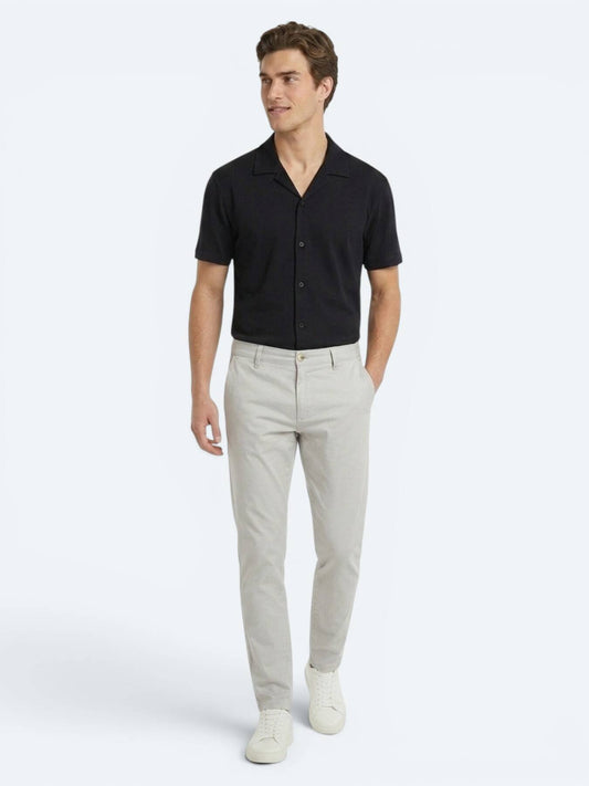 Lacivert Çizgili Regular Fit Kısa Casual %100 Pamuk Gömlek