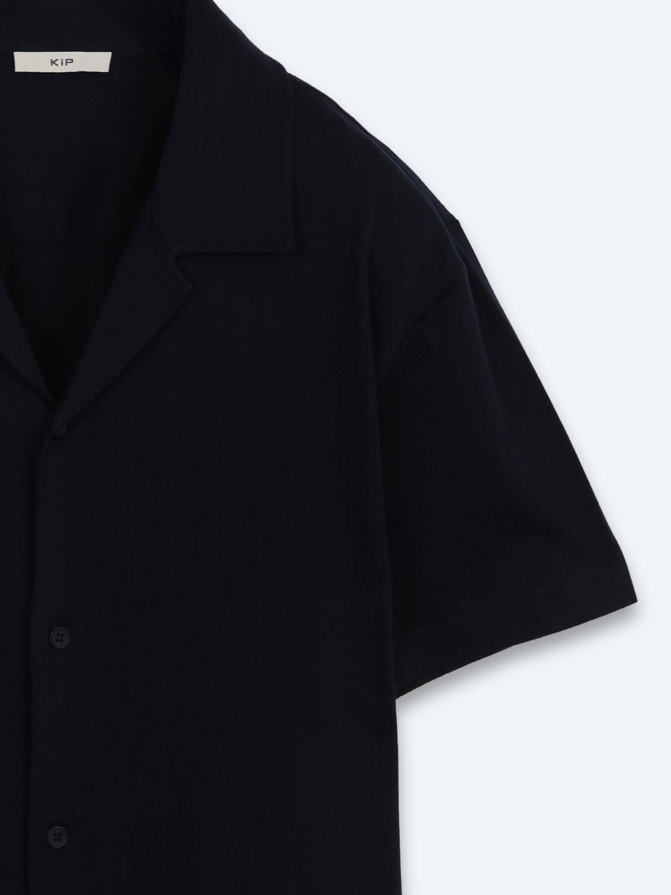 Lacivert Çizgili Regular Fit Kısa Casual %100 Pamuk Gömlek