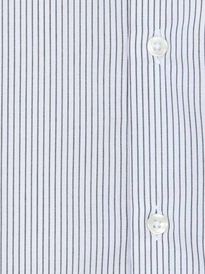 Lacivert Çizgili Regular Fit Uzun Dokuma Casual Pamuk Karışımlı Gömlek