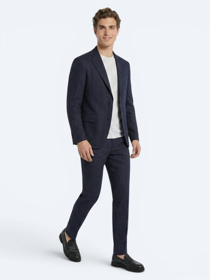 Lacivert Comfort Fit %100 Keten Takım Elbise