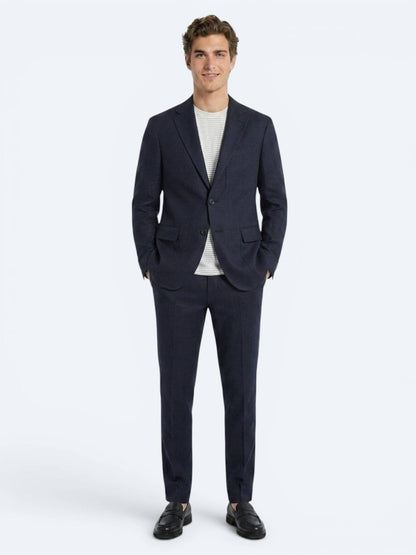 Lacivert Comfort Fit %100 Keten Takım Elbise