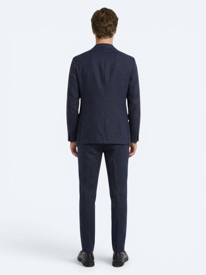 Lacivert Comfort Fit %100 Keten Takım Elbise