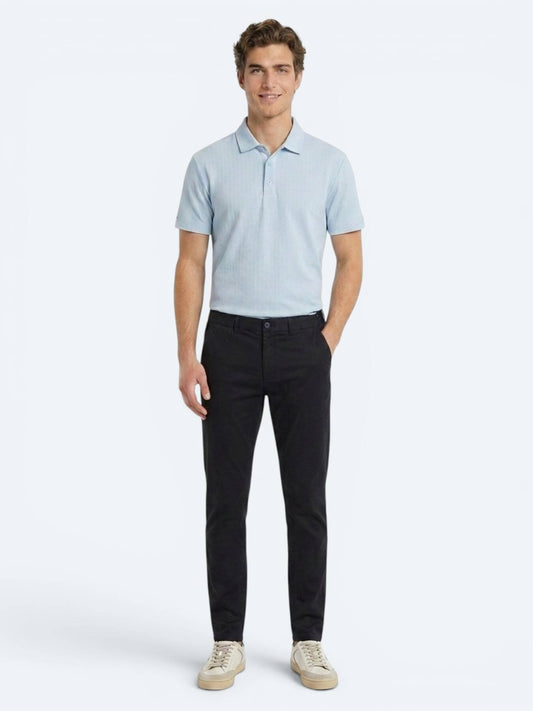 Lacivert Dokuma Jogging Fit Casual Pamuk Karışımlı Pantolon