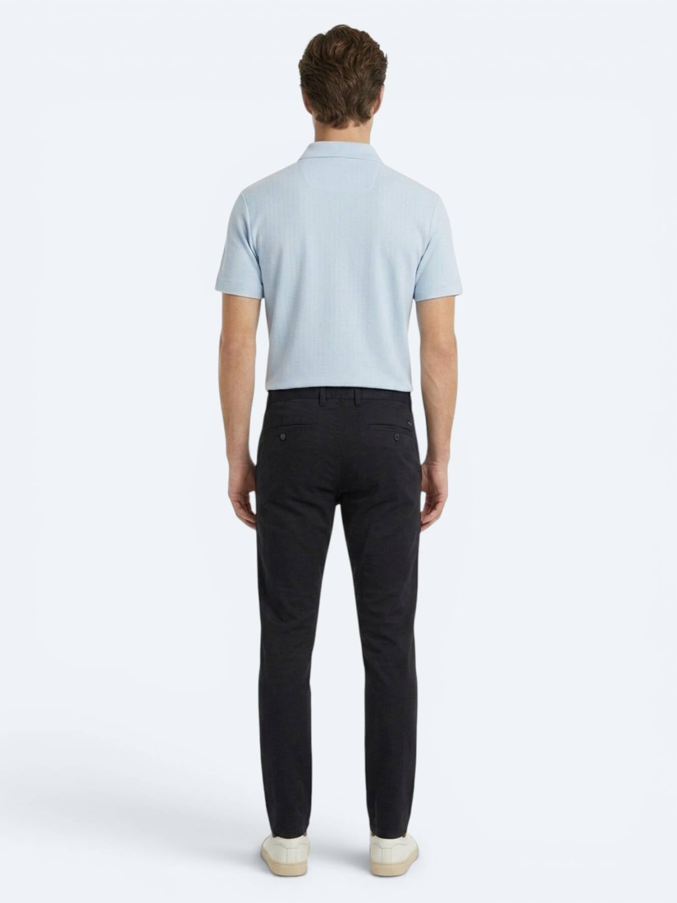 Lacivert Dokuma Jogging Fit Casual Pamuk Karışımlı Pantolon