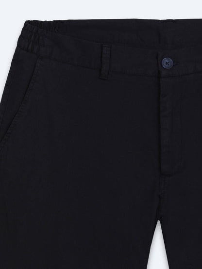 Lacivert Dokuma Jogging Fit Casual Pamuk Karışımlı Pantolon