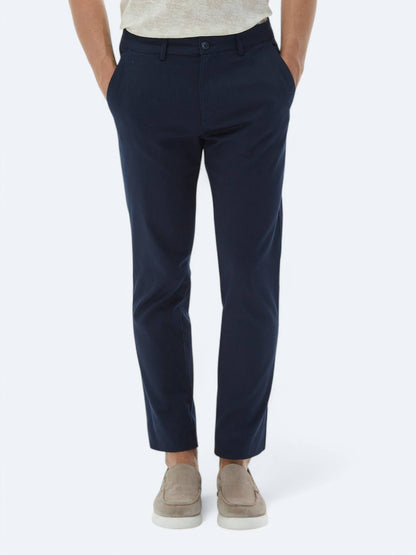 Lacivert Dokuma Regular Fit Casual Pamuk Karışımlı Pantolon