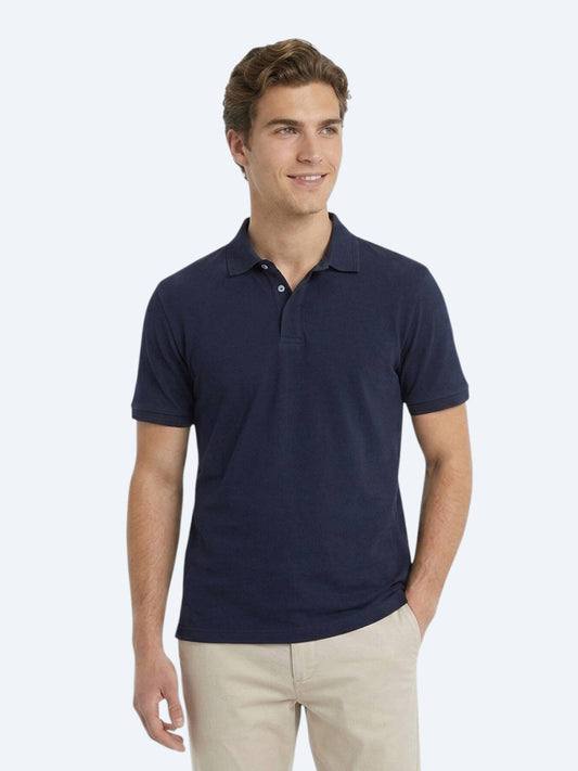 Lacivert Düz %100 Pamuk T-shirt