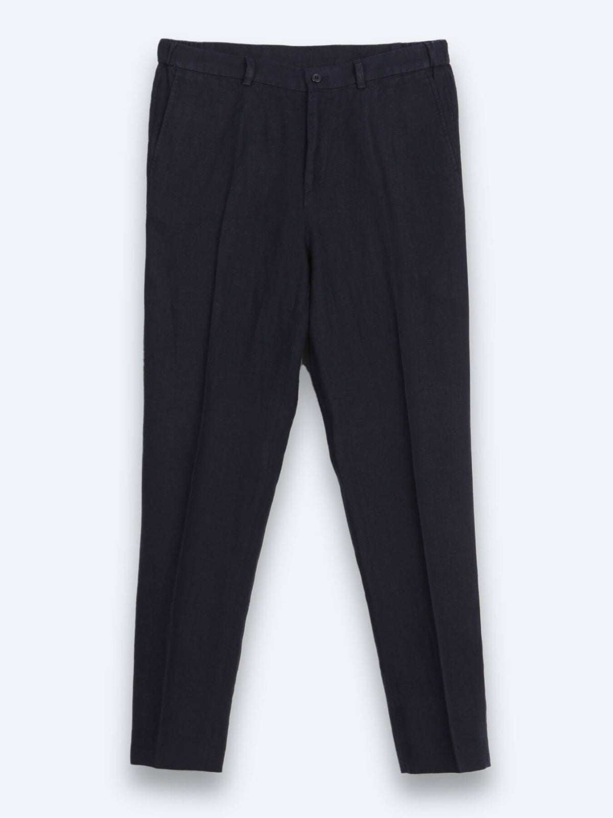 Lacivert Düz Comfort Fit %100 Keten Takım Elbise