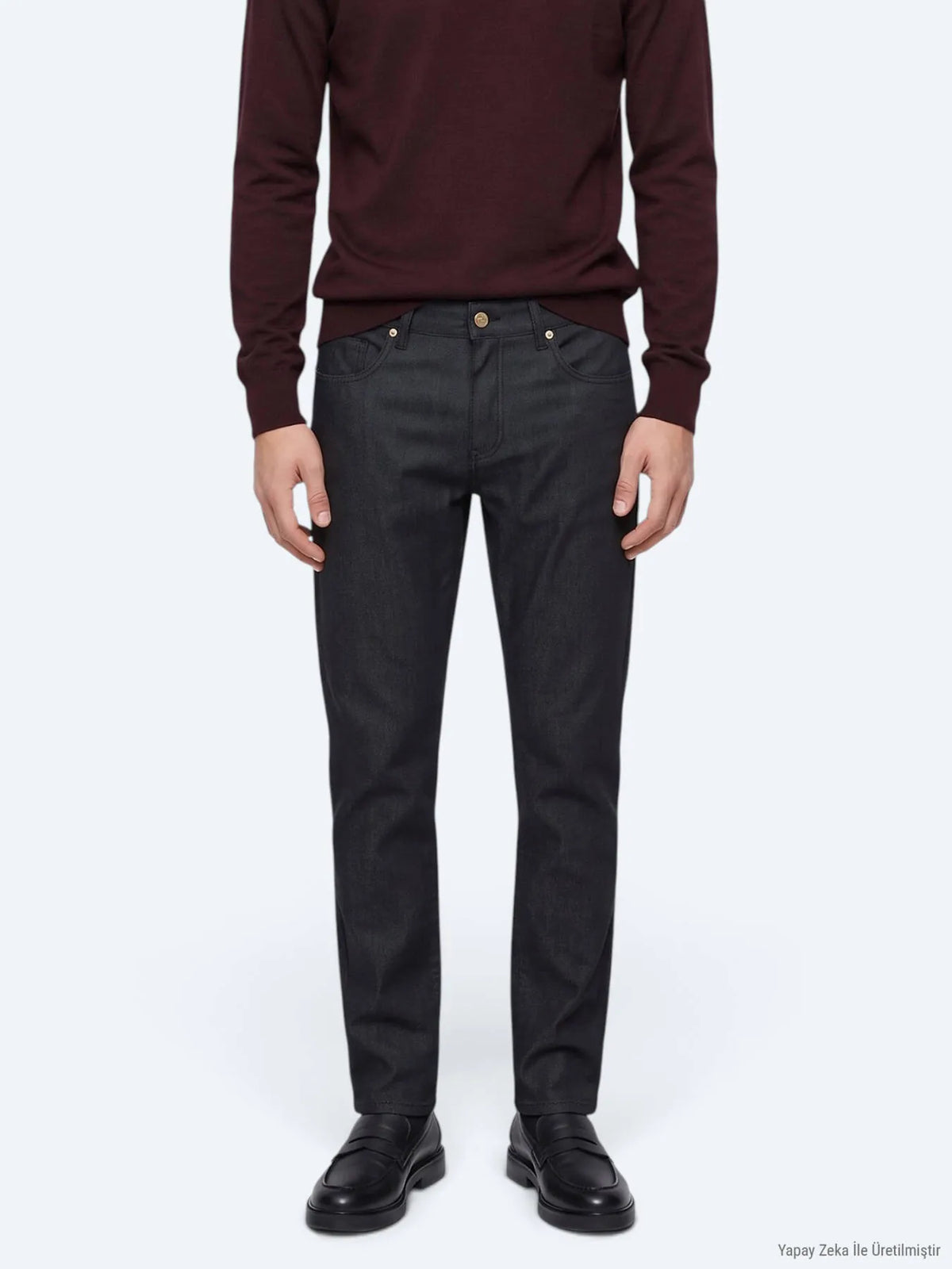 Lacivert Düz Dokuma Slim Fit Spor Pamuk Karışımlı Pantolon