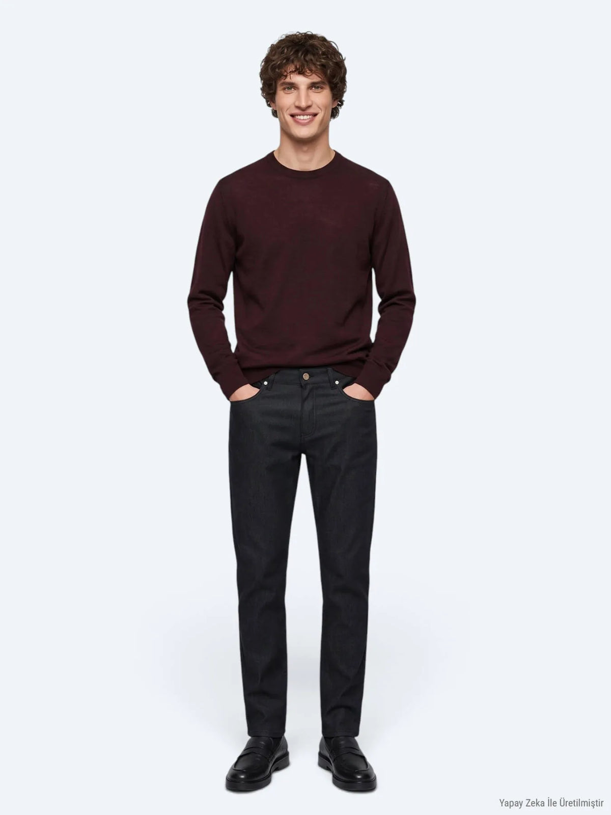 Lacivert Düz Dokuma Slim Fit Spor Pamuk Karışımlı Pantolon
