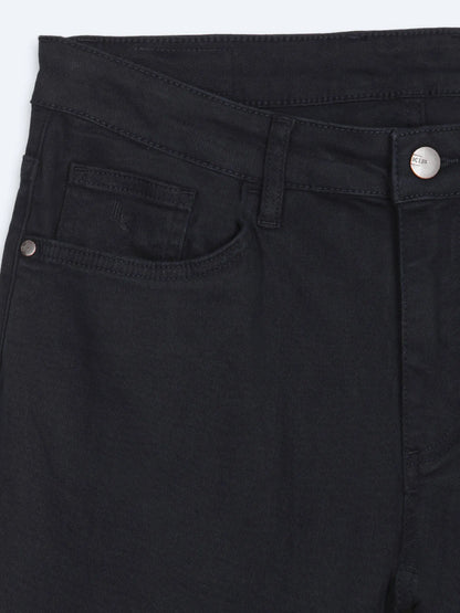 Lacivert Düz Dokuma Slim Fit Spor Pamuk Karışımlı Pantolon