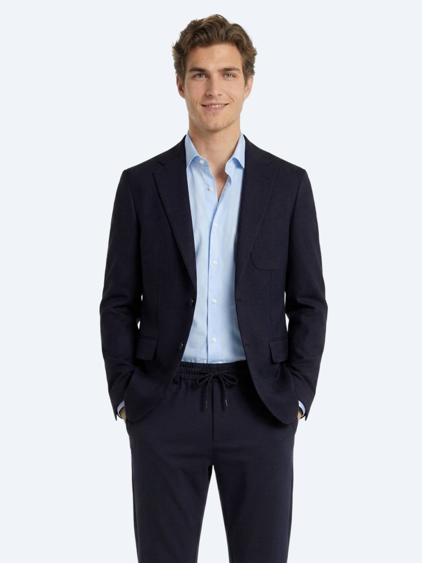 Lacivert Mikro Modern Fit Örme Takım Elbise