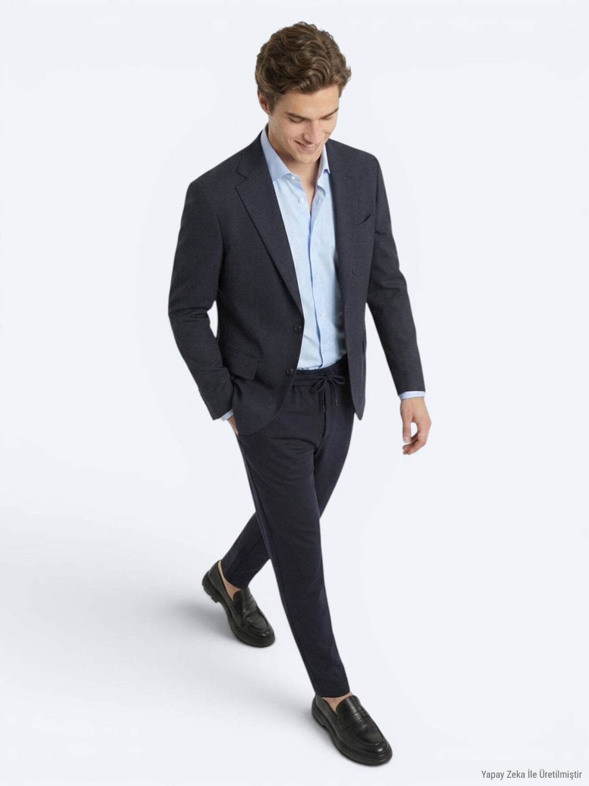 Lacivert Mikro Modern Fit Örme Takım Elbise