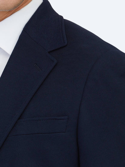 Lacivert Düz Modern Fit Pamuk Karışımlı Örme Takım Elbise