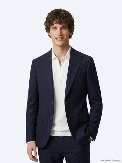 Lacivert Düz Modern Fit Takım Elbise