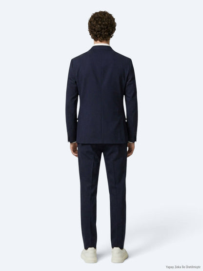 Lacivert Düz Modern Fit Takım Elbise
