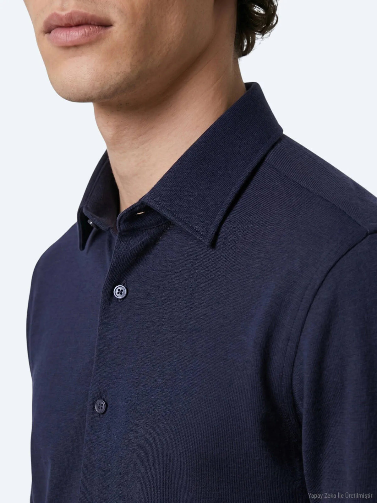 Lacivert Düz Regular Fit Uzun Casual %100 Pamuk Gömlek