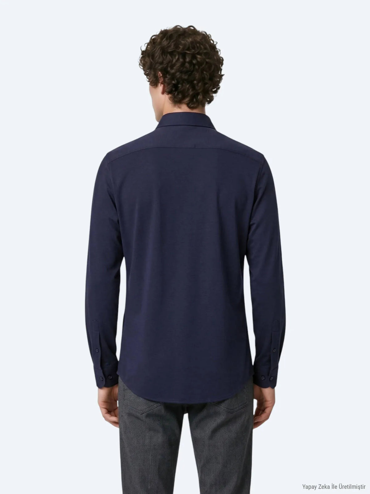 Lacivert Düz Regular Fit Uzun Casual %100 Pamuk Gömlek