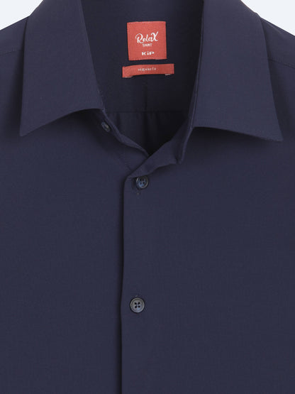 Lacivert Düz Regular Fit Uzun Casual Gömlek