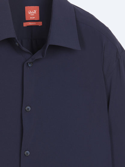 Lacivert Düz Regular Fit Uzun Casual Gömlek