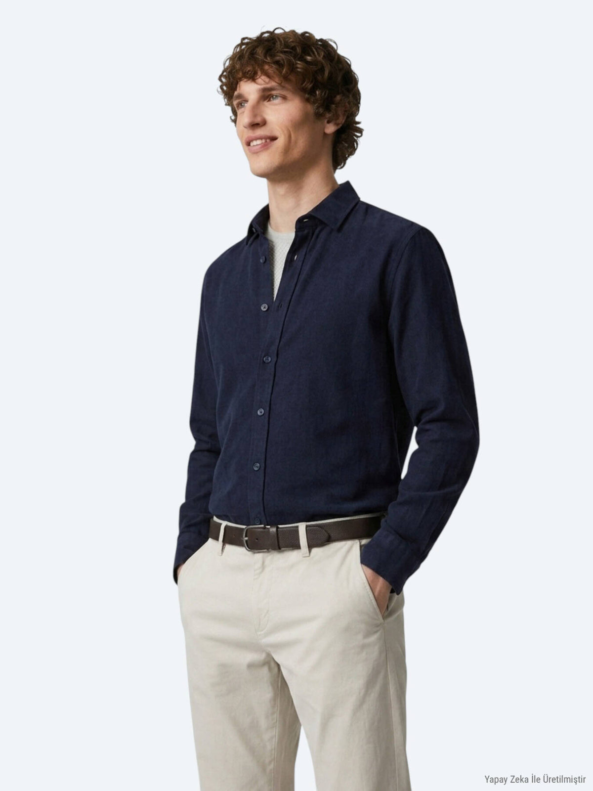 Lacivert Düz Regular Fit Uzun Dokuma Casual %100 Pamuk Gömlek