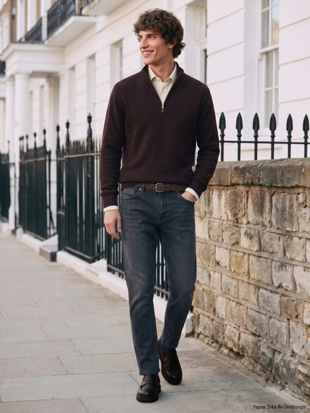 Lacivert Düz Slim Fit Denim Pamuk Karışımlı Pantolon