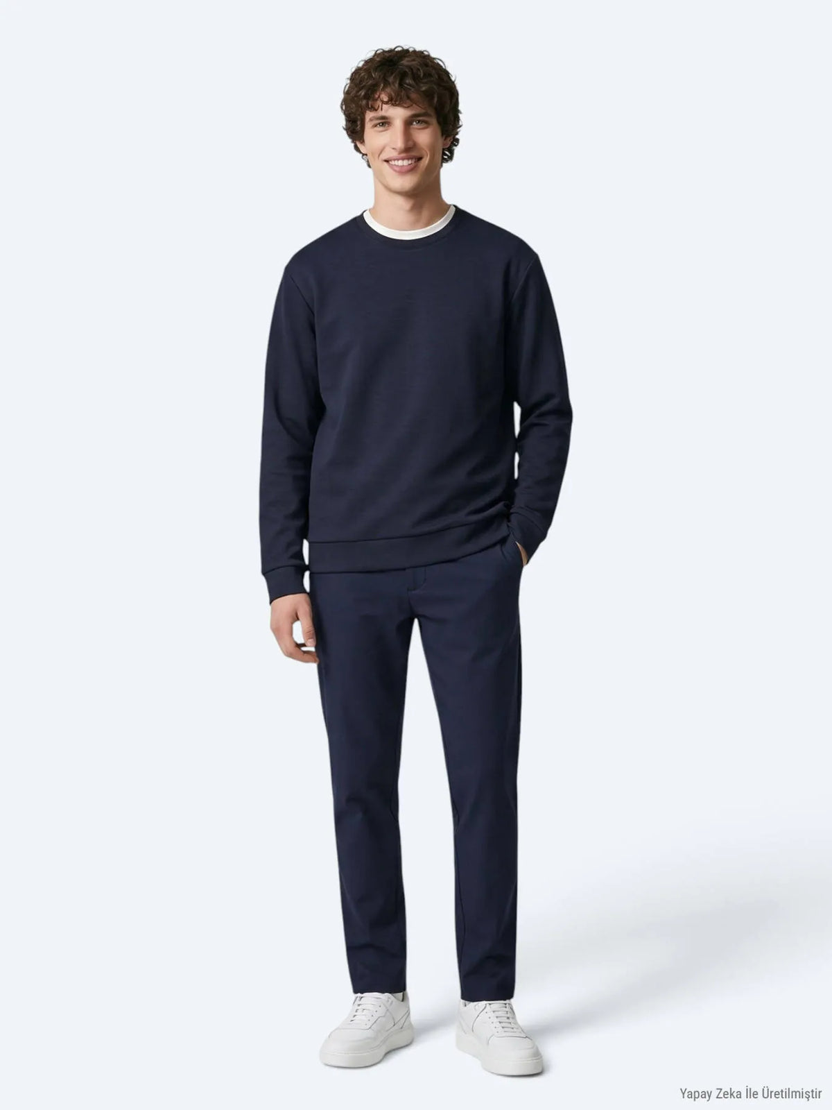 Lacivert Düz Sweatshırt