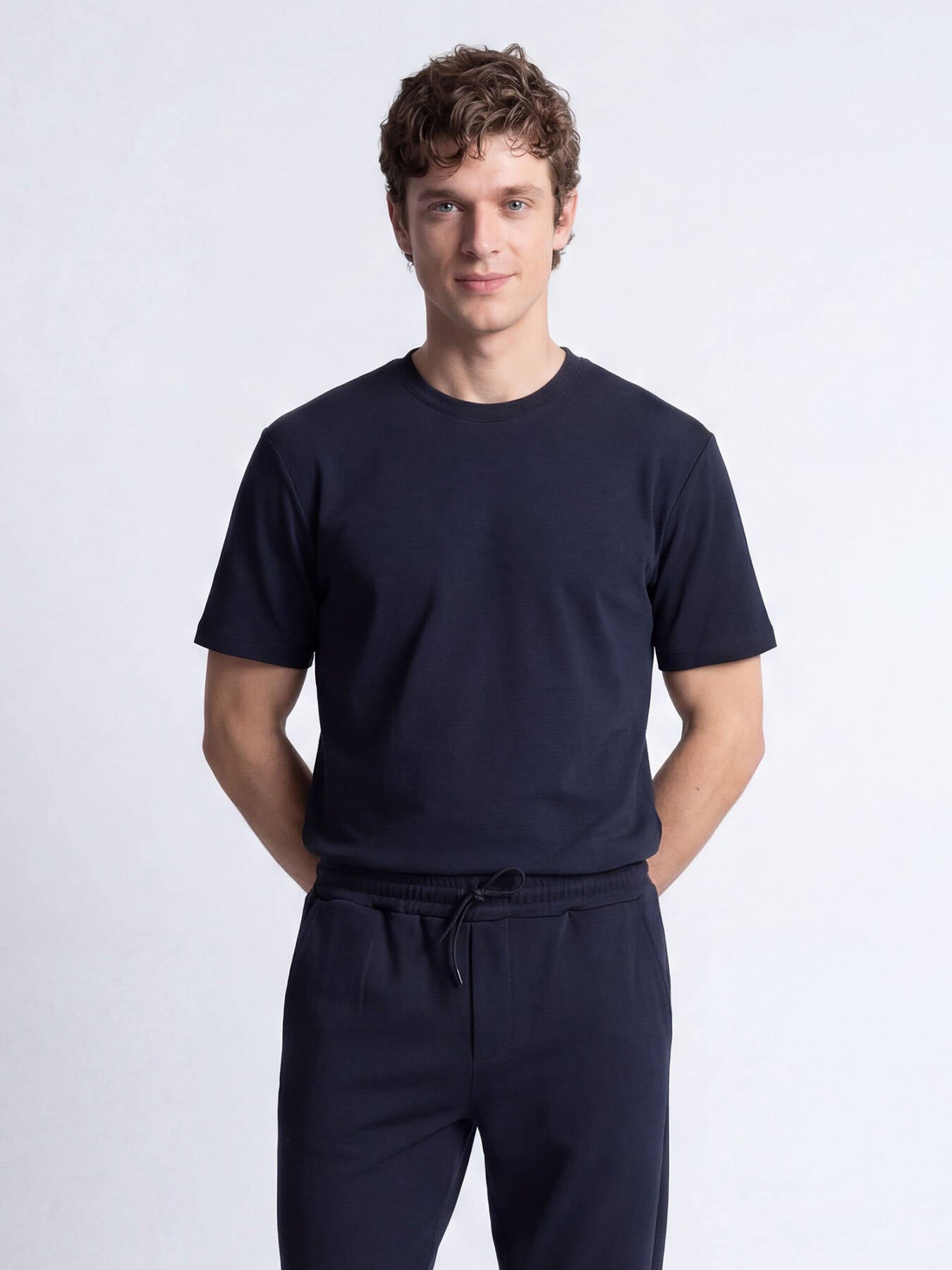 Lacivert Düz T-shirt