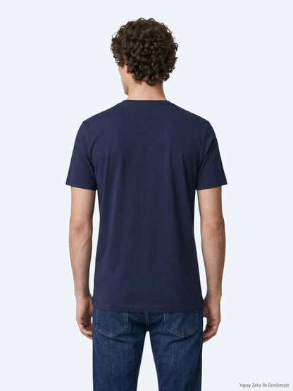 Lacivert Düz T-shirt