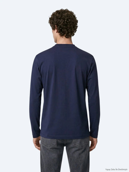 Lacivert Düz T-shirt