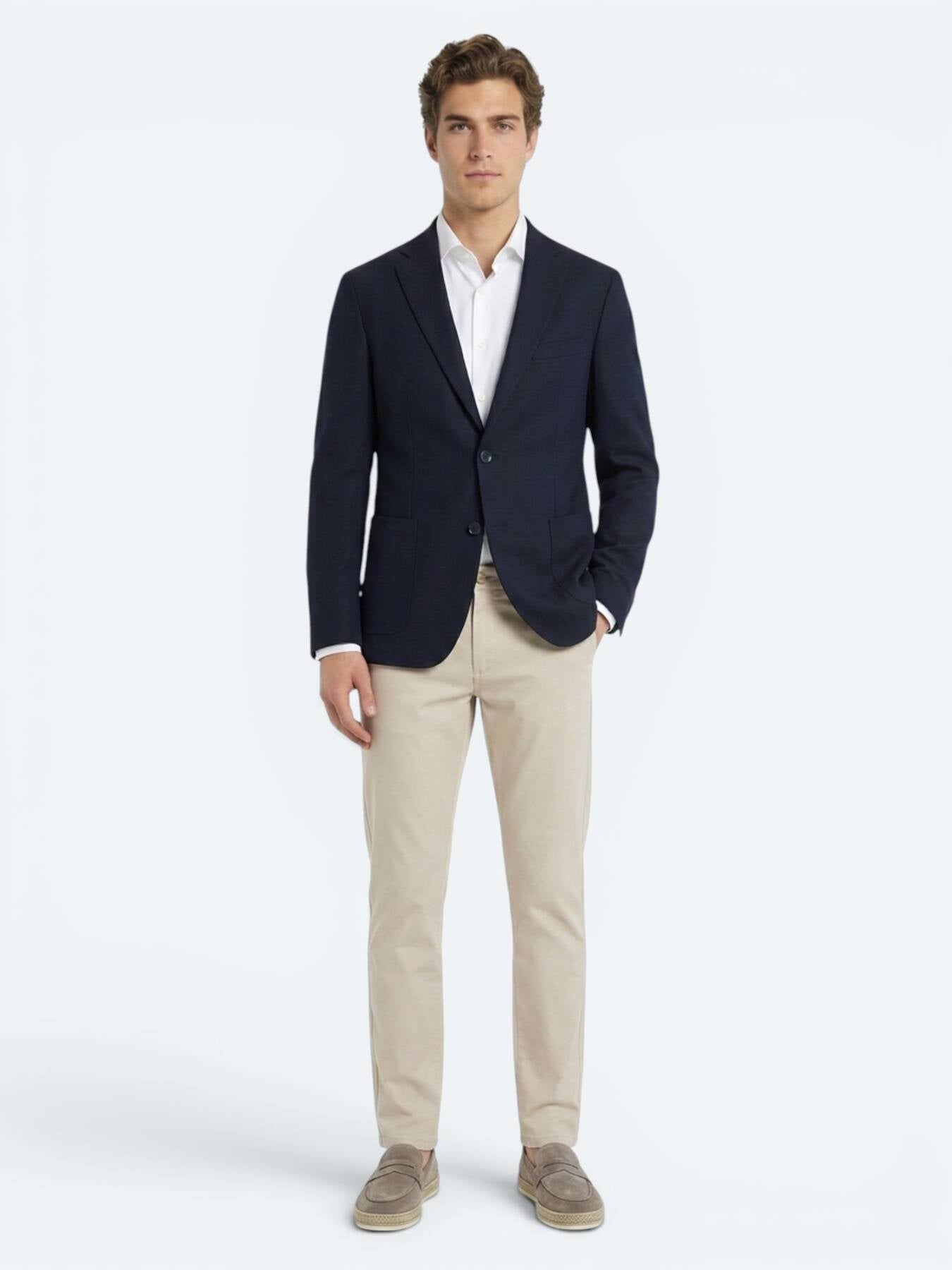 Lacivert Mikro Regular Fit %100 Yün Ceket
