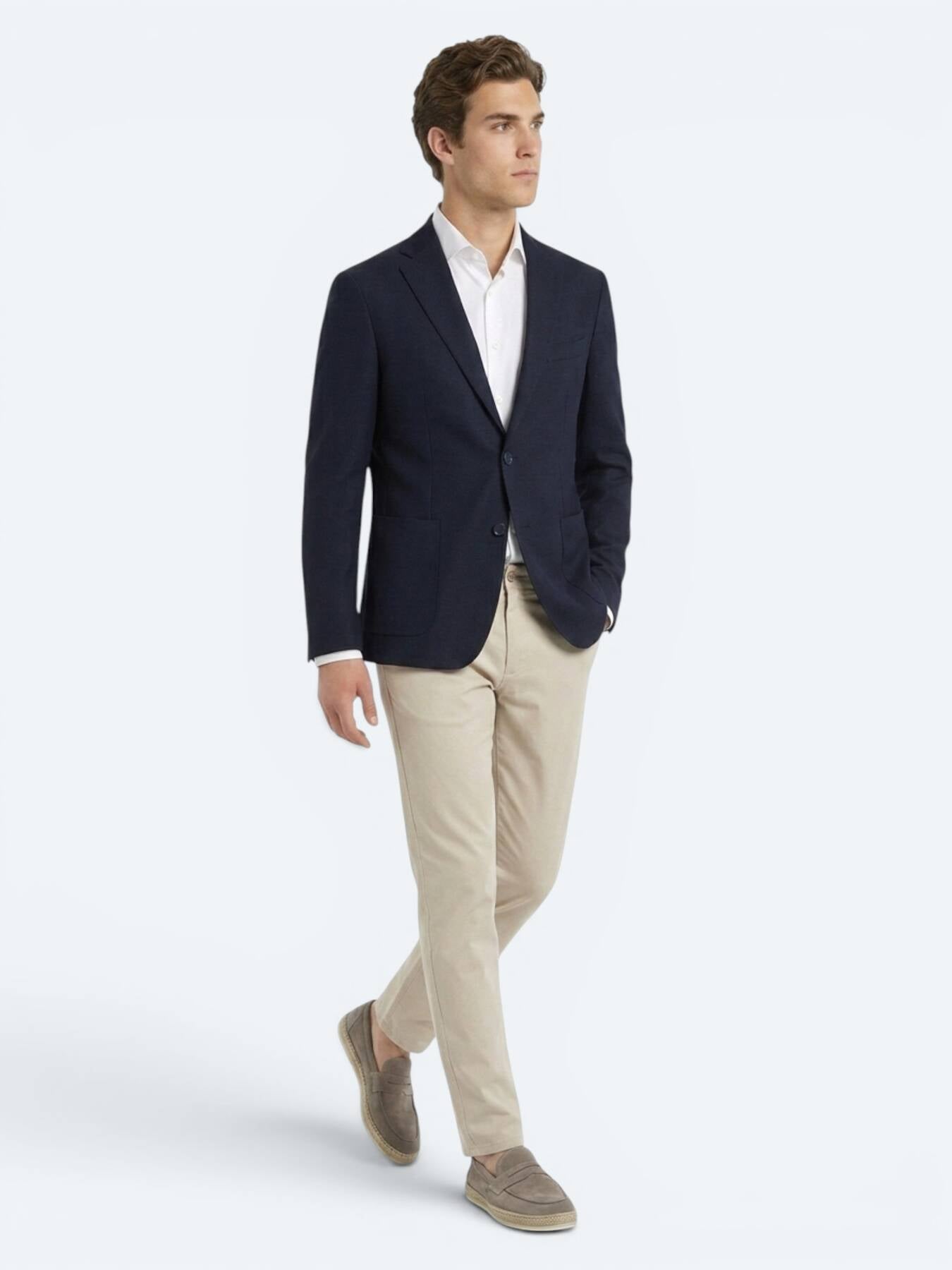 Lacivert Mikro Regular Fit %100 Yün Ceket