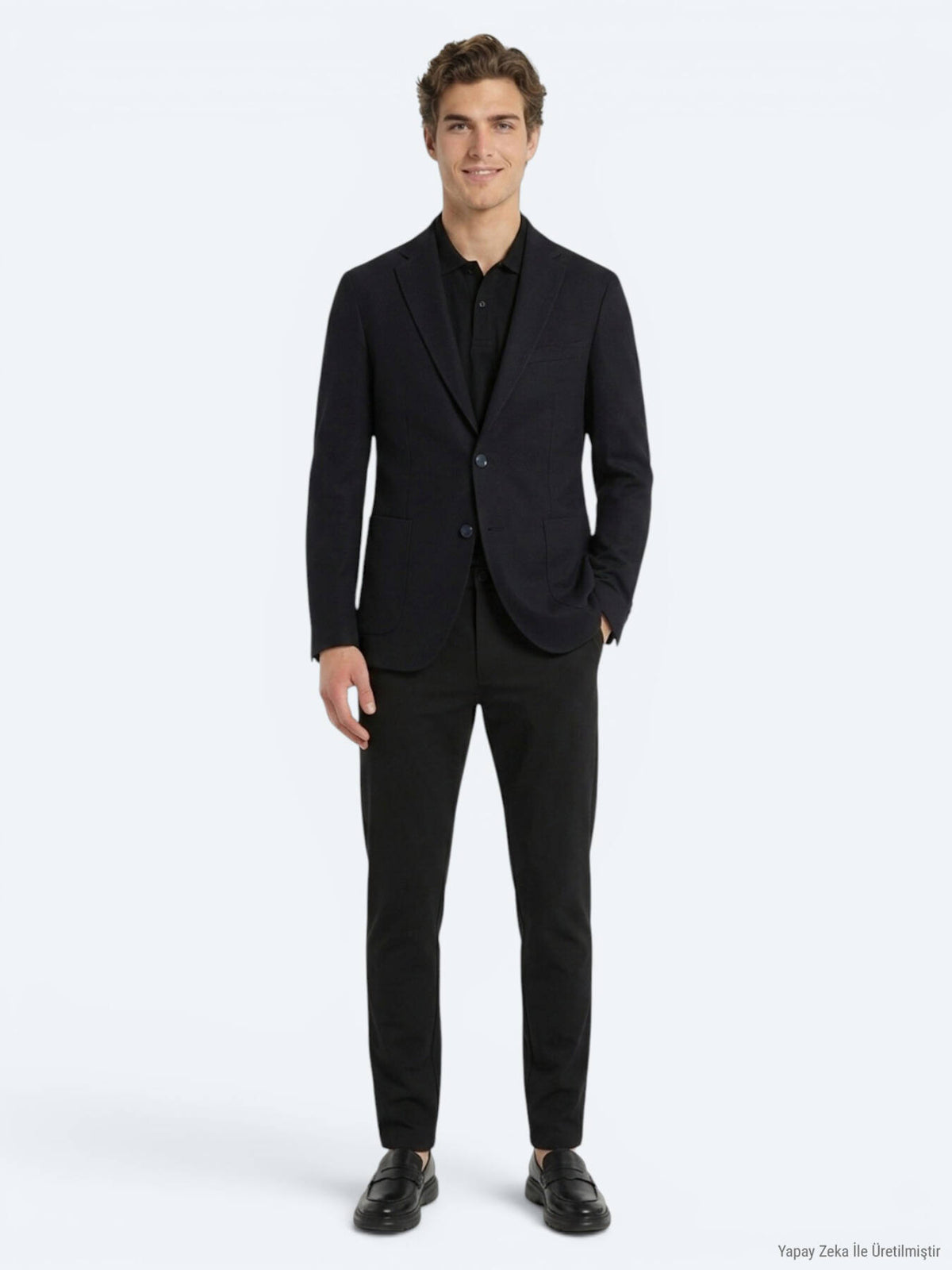 Lacivert Mikro Regular Fit %100 Yün Ceket