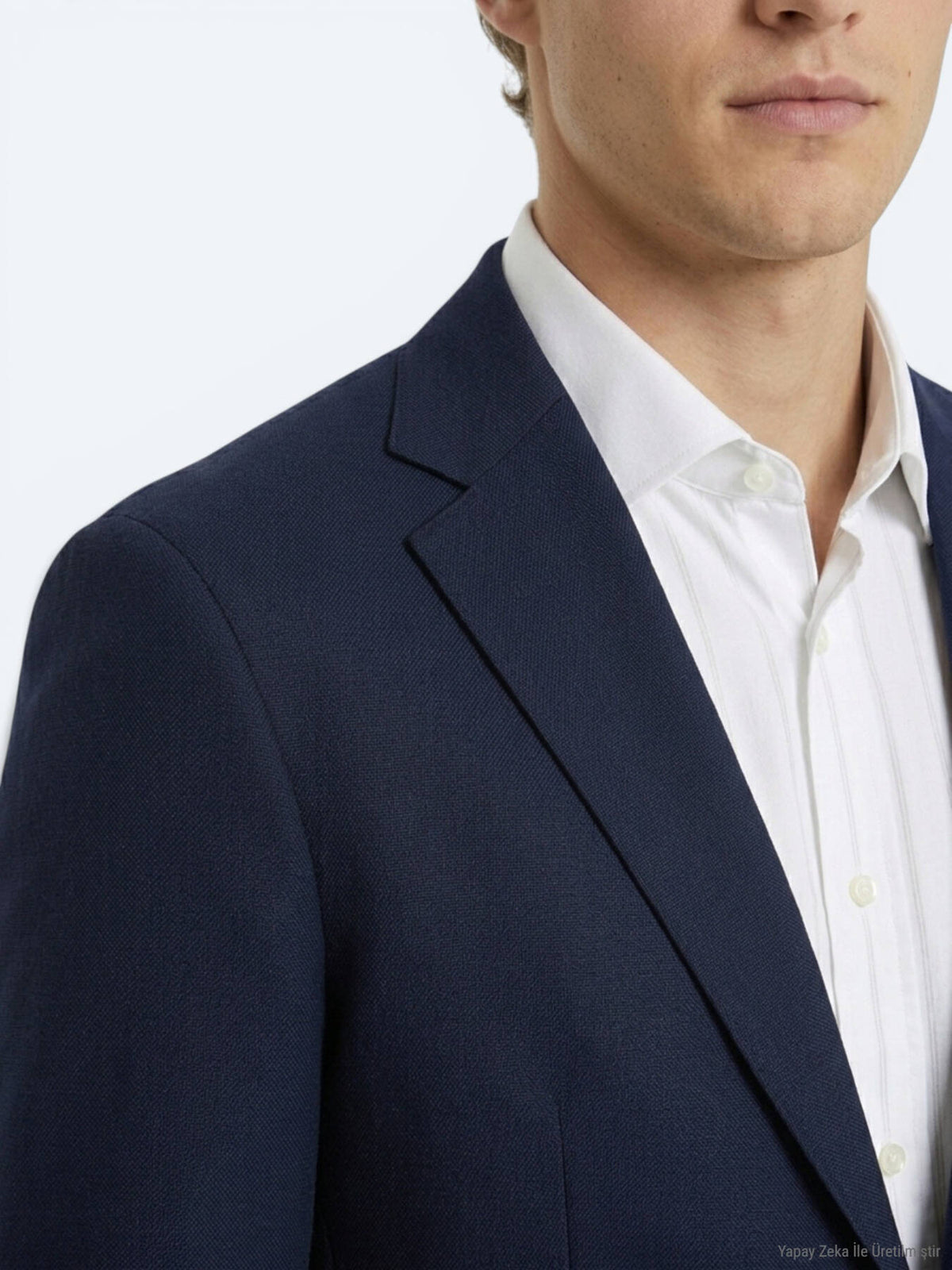 Lacivert Modern Fit %100 Yün Ceket
