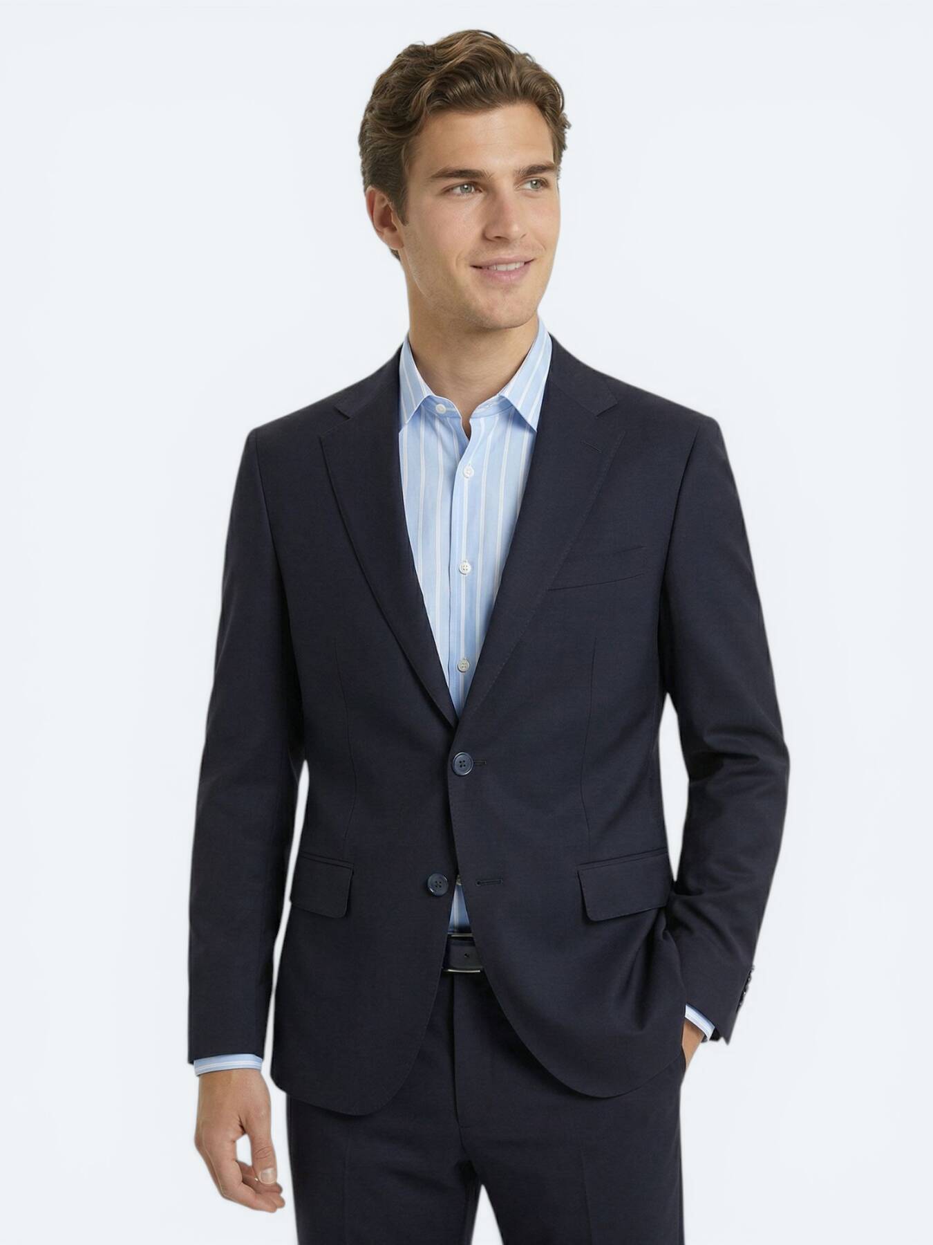 Lacivert Modern Fit %100 Yün Takım Elbise