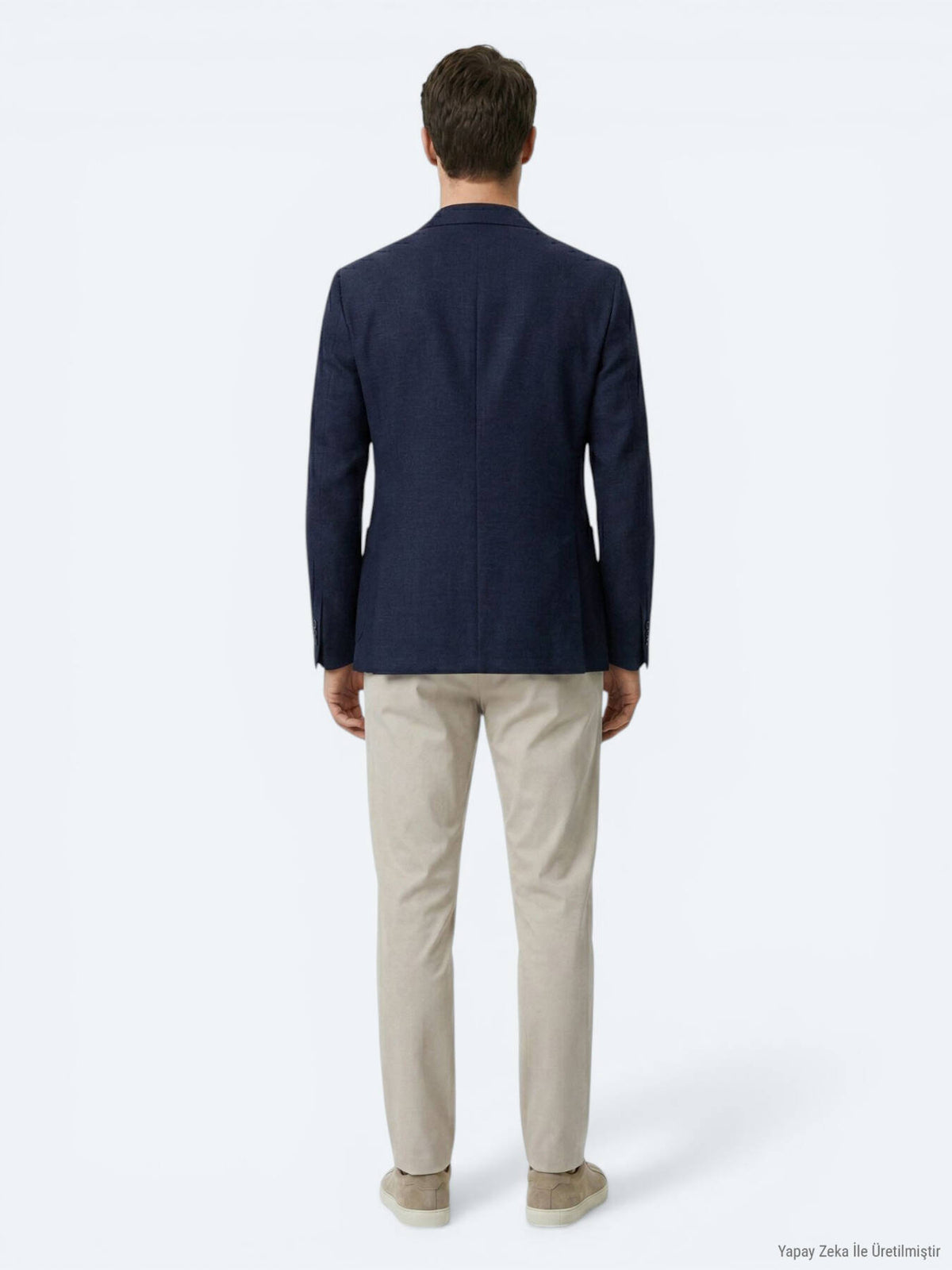 Lacivert Modern Fit Yün Karışımlı Ceket