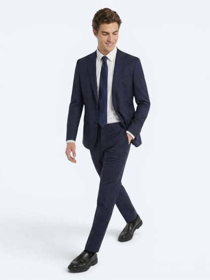Lacivert Potikare Modern Fit %100 Yün Takım Elbise