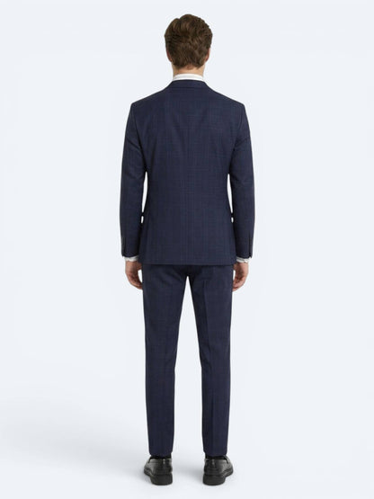 Lacivert Potikare Modern Fit %100 Yün Takım Elbise