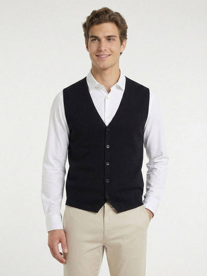 Lacivert Regular Fit Casual Örme Triko Yelek