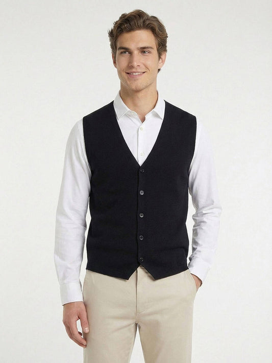 Lacivert Regular Fit Casual Örme Triko Yelek