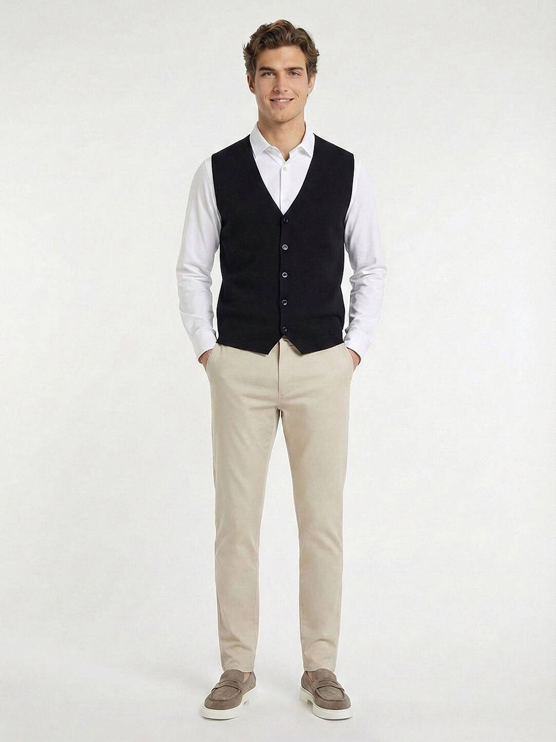 Lacivert Regular Fit Casual Örme Triko Yelek