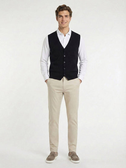 Lacivert Regular Fit Casual Örme Triko Yelek